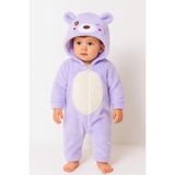 Chicsy Baby Kışlık Tatlı Welsoft Fermuarlı Kapüşonlu Göğüs Detaylı Bebek Tulum - Lila - 6-9 M