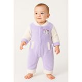 Chicsy Baby Kışlık Tatlı Welsoft Hi Yazılı Nakışlı Fermuarlı Alttan Çıtçıtlı Bebek Tulum - Lila - 0-3 M