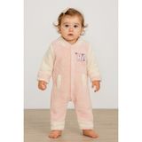 Chicsy Baby Kışlık Tatlı Welsoft Hi Yazılı Nakışlı Fermuarlı Alttan Çıtçıtlı Bebek Tulum - Pembe - 0-3 M