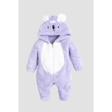 Chicsy Baby Kışlıktatlı Peluş Köpek Nakışlı Welsoft Tulum - Mor - 3-6 M