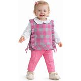 Chicsy Baby Kız Bebek Ekose Süveterli Takım 3lü Gömlek Pantolon Günlük Şık Kombin - 12 - 18 Ay - Gül Kurusu