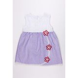 Chicsy Baby Kız Bebek Yazlık Elbise Dantel Detaylı Kareli Elbise - Lila - 9 - 12 Ay
