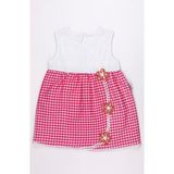 Chicsy Baby Kız Bebek Yazlık Elbise Dantel Detaylı Kareli Elbise - Pembe - 9 - 12 Ay