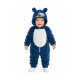 Chicsy Baby Kız Erkek Bebek Welsoft Peluş Tulum Kapüşonlu Fermuarlı Kışlık Bebek Tulumu Köpek Figürlü Yumuşak Polar Tulum