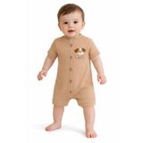 Chicsy Baby Tatlı Erkek Bebek Köpek Nakışlı Tarz Fitilli Tulum Yazlık Şort Tulum