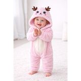 Chicsy Baby Tatlı Kapüşonlu Geyik Figürlü Peluş Bebek Tulum