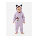 Chicsy Baby Tatlı Kız Bebek Minnie Mouse Welsoft Tulum Nakışlı Kulaklı Kapüşonlu Fermuarlı Peluş Kışlık Bebek Tulumu