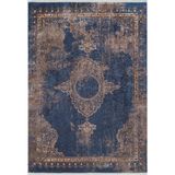 Chihuahua Mavi Madalyon Modern Geometrik Etnik Desenli Boho Makinada Yıkanabilir Hafif Hav Toz Vermez Leke Tutmaz Kaymaz Taban Dijital Makine Baskı Halı Oturma Odası Salon Yolluk Koridor Mutfak Halısı