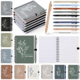 Chiisong 10 Takım İlham Verici Çalışan Takdir Hediyeleri, Teşekkürler Spiral Günlük Boho Estetik Çiçek Not Defteri, Motivasyon Tükenmez Kalem, İş Arkadaşınız Öğretmeni için Toplu Hediye (Taze Renk)