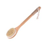 Chikoni Kuru banyo vücut fırçası arka fırça, kaymaz uzun ahşap saplı, %100 doğal kıllı vücut masajı, peeling, detoks ve selülit için mükemmel, kan dolaşımı, sağlık için iyi