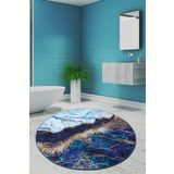 Chilai Home 140x140 cm Mavi Ocean Djt Çap Banyo Halısı