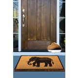 Chilai Home 40x60 cm Coco Elephant Siyah İç ve Dış Kapı Önü Paspas