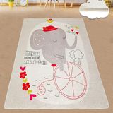 Chilai Home 8682125918372 Bike Gri Elephants 140x190 cm Çocuk Ve Bebek Halısı