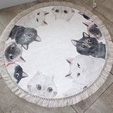 Chilai Home Angry Cats Djt Çap 100 cm Banyo Halısı