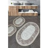 Chilai Home Arturo Banyo Halısı Djt 3lü Set Banyo Halısı Paspas Yıkanabilir Kaymaz