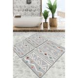 Chilai Home Ballocco Djt 3'lü Set Banyo Paspası Kaymaz Tabanlı Banyo Halısı Klozet Takımı