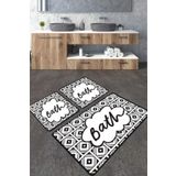 Chilai Home Balneo Djt 3'lü Set Banyo Paspası Kaymaz Tabanlı Banyo Halısı Klozet Takımı