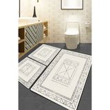 Chilai Home Banyo Halısı Seti Ekru Renk Kaymaz Tabanlı 3 Lü Konforlu Tasarım