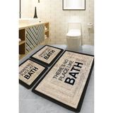 Chilai Home Bej 3'lü Set Banyo Paspası Kaymaz Taban Özelliği ile 60 x 100 cm Konforlu Kullanım - Bej - Kahverengi