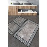 Chilai Home Beja Banyo Halısı Djt 3lü Set Banyo Halısı Paspas Yıkanabilir Kaymaz