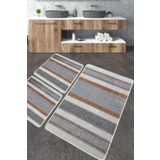 Chilai Home Benver Banyo Halısı Djt 3lü Set Banyo Halısı Paspas Yıkanabilir Kaymaz