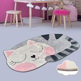 Chilai Home Big Cat DJT Kaymaz Taban Leke Tutmaz Yıkanabilir Çocuk ve Bebek Odası Halısı