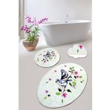 Chilai Home Bırd Nest 2'li Set Paspas Yıkanabilir Kaymaz Taban Banyo Halısı Klozet Takımı