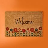 Chilai Home Blattern Koko Çiçek Desenli Welcome 40x60 cm Renkli Kapı Paspası