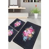 Chilai Home Blomst Banyo Halısı Djt 3lü Set Banyo Halısı Paspas Yıkanabilir Kaymaz