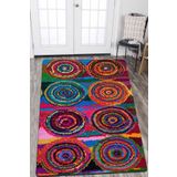 Chilai Home Boule Coloree Djt Modern Tasarım Yıkanabilir Kaymaz Taban Halı, Salon Halısı, Dekoratif Halı, 80 x 150