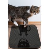 Chilai Home Bounce Cat Kedi Kumu Paspası Gri Elekli Tuvalet Önü Paspası, 40 x 60