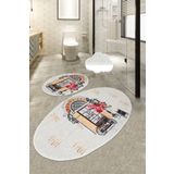 Chilai Home Cafe Djt 2'li Set Paspas Seti, Banyo Halısı Klozet Takımı