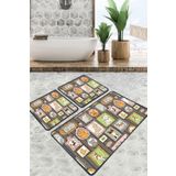 Chilai Home Callatte Djt 3'lü Set Banyo Paspası Kaymaz Tabanlı Banyo Halısı Klozet Takımı