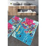 Chilai Home Carta Banyo Halısı Djt 3lü Set Banyo Halısı Paspas Yıkanabilir Kaymaz