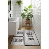 Chilai Home Casa 3'lü Set Banyo Halısı Paspas Kaymaz Taban Yıkanabilir Klozet Takımı