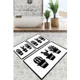 Chilai Home Cereus Djt 3'lü Set Banyo Paspası Kaymaz Tabanlı Banyo Halısı Klozet Takımı
