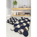 Chilai Home Circle Gold 2'li Set Djt Yıkanabilir Kaymaz Taban Paspas Banyo Halısı Klozet Takımı
