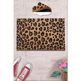 Chilai Home Coco Black Leopar Doğal Koko Paspas,Kıl Kapı Önü Paspası - 40 x 60 cm - Renkli