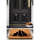 Chilai Home Coco Cat Shadow Doğal Koko Paspas,kıl Kapı Önü Paspası - 40 x 60 cm - Renkli