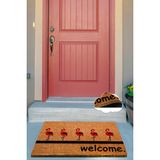 Chilai Home Coco Five Flamingo Doğal Koko Paspas,kıl Kapı Önü Paspası - 40 x 60 cm - Renkli
