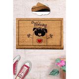 Chilai Home Coco Hug Pug Doğal Koko Paspas,40x60 Cm Kıl Kapı Önü Paspası - 40 x 60 cm - Renkli