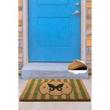Chilai Home Coco Papillon Green Doğal Koko Paspas,kıl Kapı Önü Paspası - 40 x 60 cm - Renkli