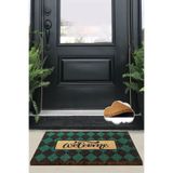 Chilai Home Coco Plaid Green Doğal Koko Kıl Kapı Önü Paspası