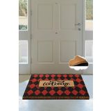 Chilai Home Coco Plaid Red Doğal Koko Kıl Kapı Önü Paspası