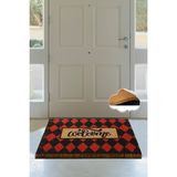 Chilai Home Coco Plaid Red Doğal Koko Paspas,kıl Kapı Önü Paspası - 40 x 60 cm - Renkli