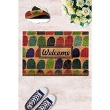 Chilai Home Coco Pompons Doğal Koko Paspas,kıl Kapı Önü Paspası - 40 x 60 cm - Renkli