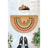 Chilai Home Coco Sollen 45 x 75 cm Doğal Koko Kıl Paspas,hindistan Naturel Kapı Önü Paspası - Renkli