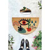 Chilai Home Coco Voll 45X75 cm Doğal Koko Kıl Paspas,hindistan Naturel Kapı Önü Paspası - Çok Renkli - 74 x 75 cm