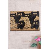 Chilai Home Coco White Cats 40x60 cm Doğal Koko Kıl Paspas