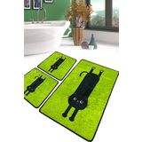 Chilai Home Comfort Yeşil Djt 3'lü Set Yıkanabilir Kaymaz Banyo Halısı Paspas